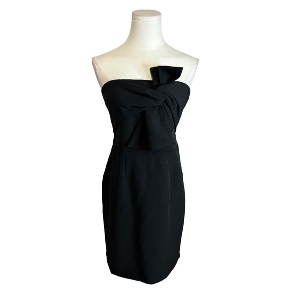 ALEXIA ADMOR Bow Tie Strapless Black‎ Sheath Dress Cocktail Party Wedding size 4 - Picture 5 of 11